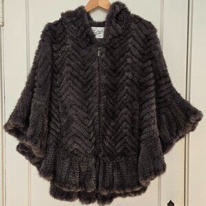 Gray Rabbit Fur Cape